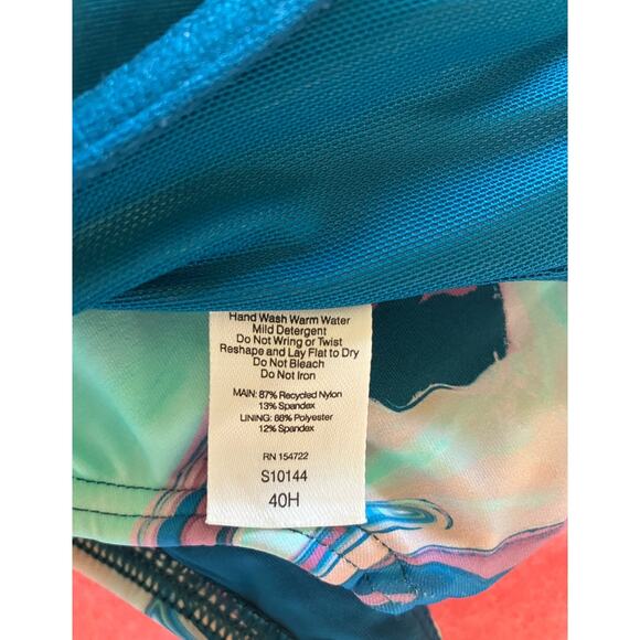 New Birdsong Tie Front Bikini Top Tide Pool 40H - Picture 7 of 9